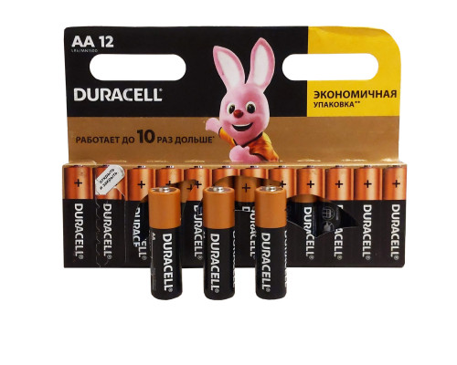 Лужна батарейка Duracell АА LR6, якісна пальчикова батарейка