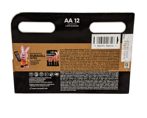 Лужна батарейка Duracell АА LR6, якісна пальчикова батарейка