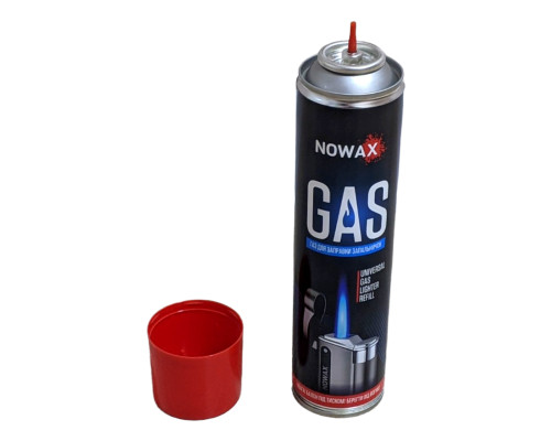 Газ для запальничок TM NOWAX 300 мл, Газовий балон для заправки запальничок, Перехідник для заправки запальничок