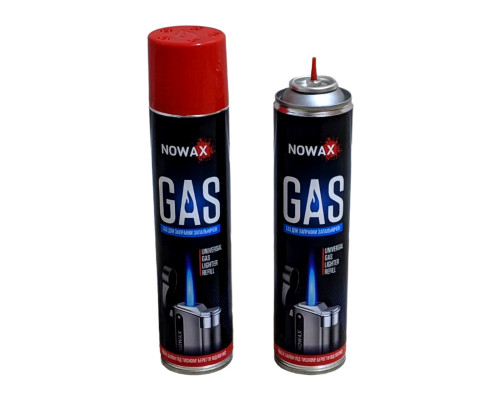Газ для запальничок TM NOWAX 300 мл, Газовий балон для заправки запальничок, Перехідник для заправки запальничок