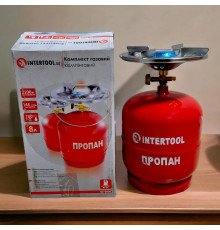 Газовий балон з конфоркою на 5 літрів Intertool, Похідний газовий комплект, Туристичний газовий балон