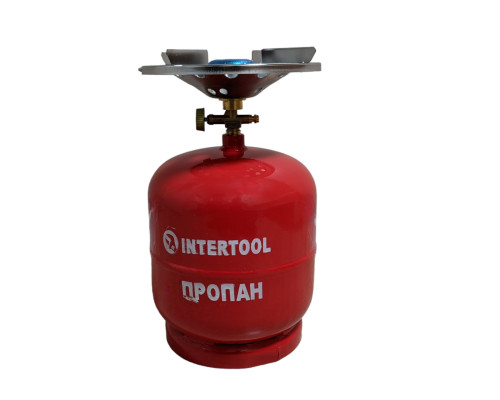Газовий балон з конфоркою на 5 літрів Intertool, Похідний газовий комплект, Туристичний газовий балон