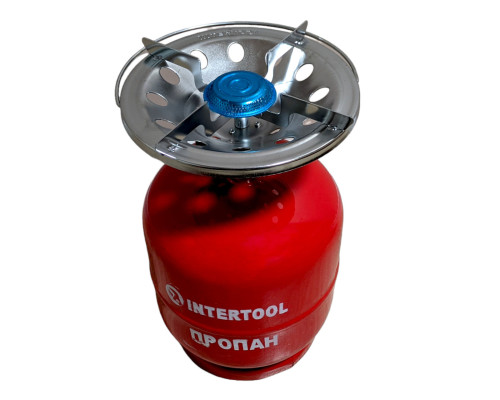 Газовий балон з конфоркою на 5 літрів Intertool, Похідний газовий комплект, Туристичний газовий балон