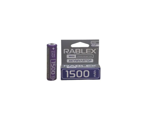 Акумулятор Rablex 18650 li-ion 1500 mah, літій-іонний акумулятор 18650