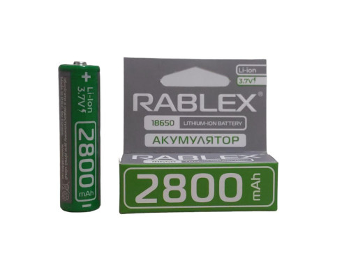 Акумулятор Rablex 18650 li-ion 2800 mah, літій-іонний акумулятор 18650
