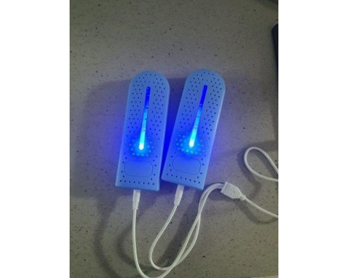 Електрична сушарка для взуття блакитна від USB потужністю 12 Вт, сушарка для взуття з ультрафіолетом