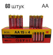 Батарейки сольові AA Kodak Super Heavy Duty AA R6P 60 штук/упаковка