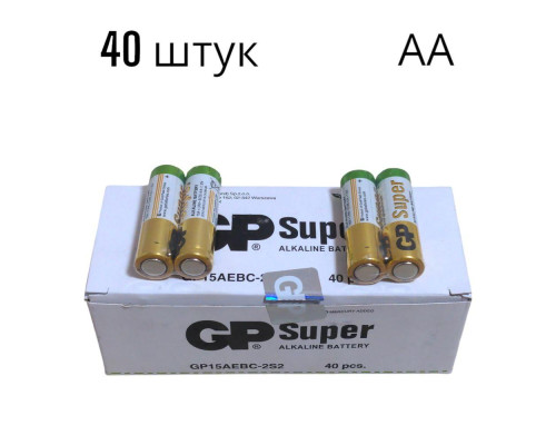 Лучні батарейки Super Alkaline GP AA LR6 1.5 V 40 штук/упаковка