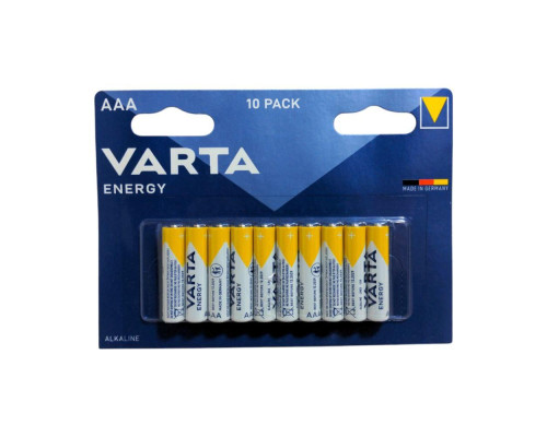 Лужні батарейки Varta ААА LR03 10 штук у блістері, упаковка надійних мізинчикових батарейок