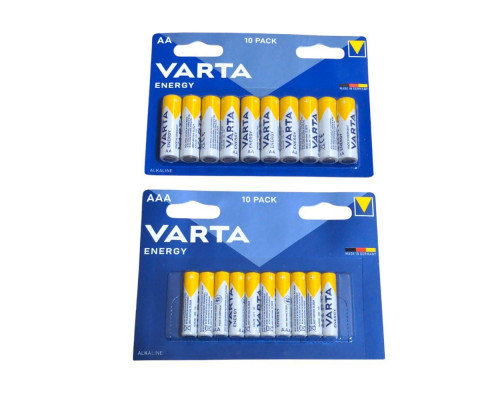 Лужні батарейки Varta АА LR6 10 штук у блістері, упаковка надійних пальчикових батарейок