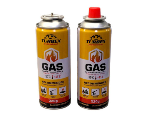 Універсальний цанговий газовий балон Turbex 220 г (-30°C +45°C)