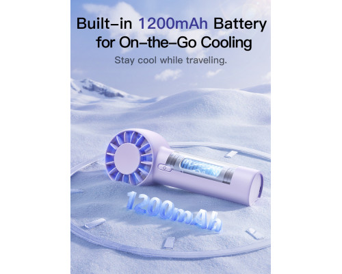Міні ручний вентилятор Baseus DT1 на 3 режими акумулятор 1200 mAh для дому та поїздок