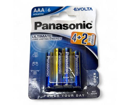 Лужні батарейки Panasonic Evolta Ultimate AAA LR03, 6 шт. у блістері (Бельгія)