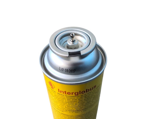 Цанговий газовий балон Interglobus 227 г для плит і пальників (Польща)