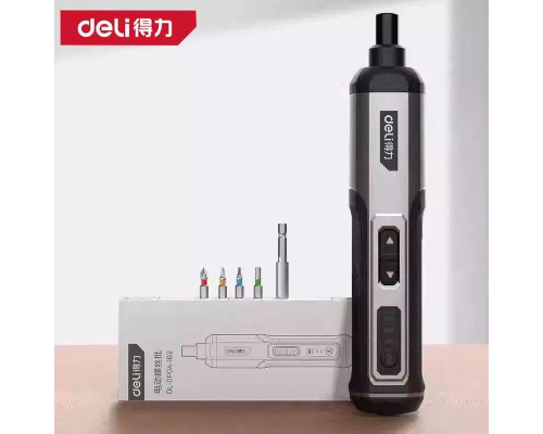 Електровикрутка DELI DL-DP04-1B2 з 3 режимами моменту (до 5 Нм), для дому та електроніки, з бітами Cr-V