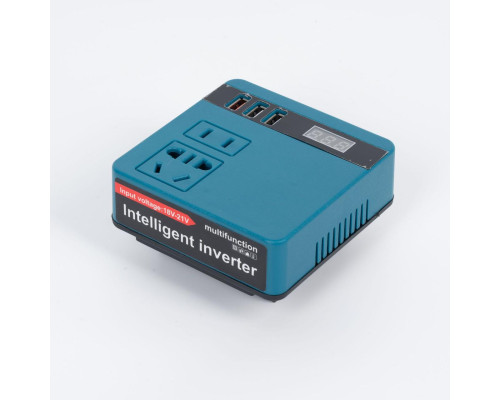 Інвертор 220V під акумулятор Makita 18-21V (перетворювач 120W, USB QC 3.0, дисплей)