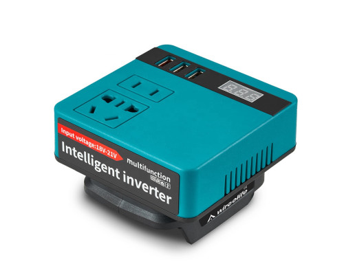 Інвертор 220V під акумулятор Makita 18-21V (перетворювач 120W, USB QC 3.0, дисплей)