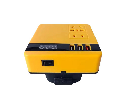 Інвертор 220V під акумулятор DeWalt 18-20V (перетворювач 120W, USB QC 3.0, дисплей)