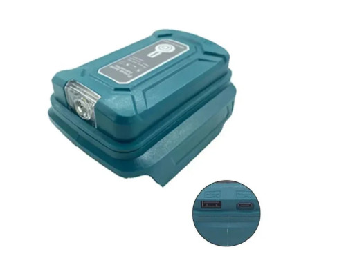Адаптер акумулятора Makita 18V LXT в Power Bank з LED-ліхтарем (USB + Type-C, 5V/2A)