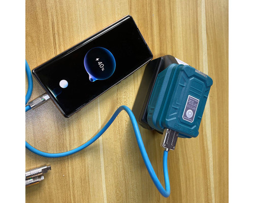 Адаптер акумулятора Makita 18V LXT в Power Bank з LED-ліхтарем (USB + Type-C, 5V/2A)