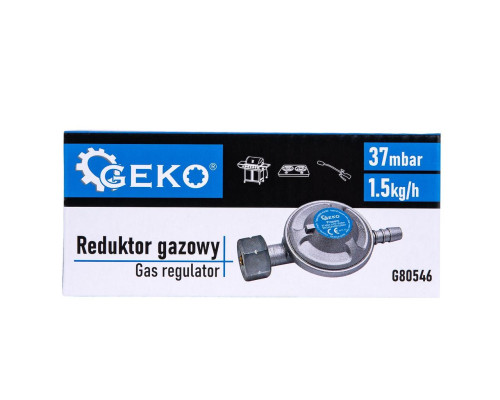 Редуктор газовий Geko 37 mbar, 1.5 кг/год, різьба W21.8 (KLF з'єднання під євробалон)