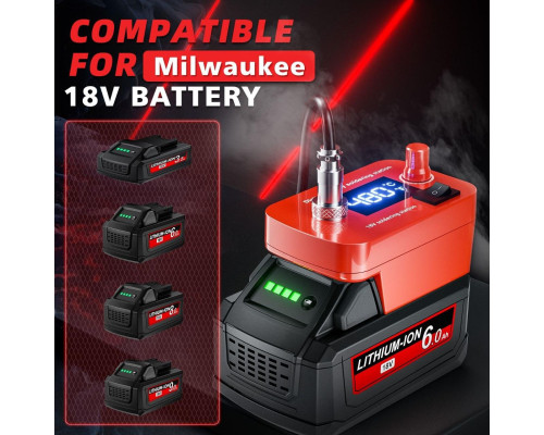 Акумуляторний паяльник T12 під батарею Milwaukee M18 (72W, 0-450°C, дисплей)