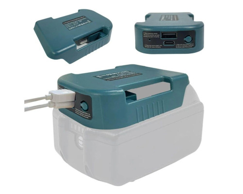 Адаптер-перехідник для Li-ion акумуляторів Makita 18V з портами USB та Type-C