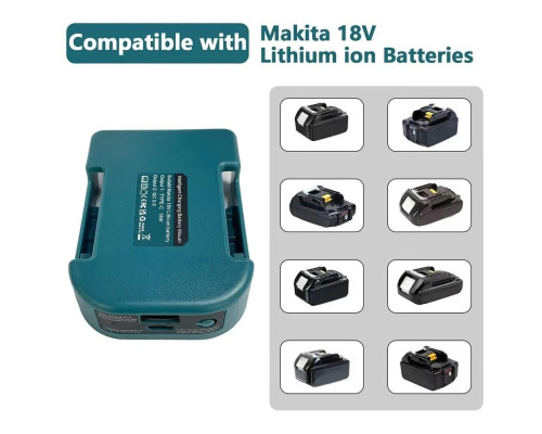 Адаптер-перехідник для Li-ion акумуляторів Makita 18V з портами USB та Type-C