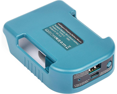 Адаптер-перехідник для Li-ion акумуляторів Makita 18V з портами USB та Type-C