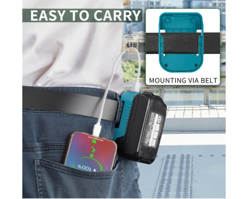 Адаптер-перехідник для Li-ion акумуляторів Makita 18V з портами USB та Type-C