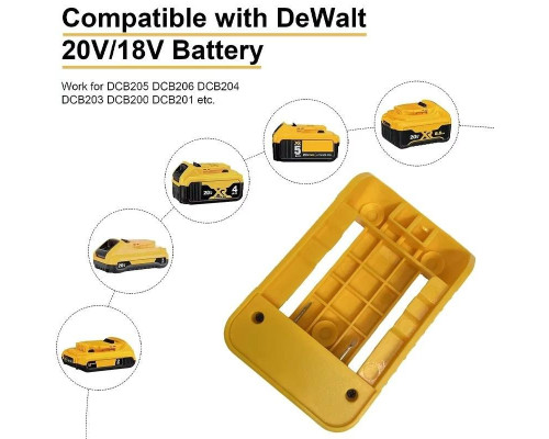 Адаптер-перехідник для Li-ion акумуляторів DeWalt 18V/20V з портами USB та Type-C