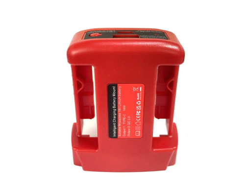 Адаптер-перехідник для Li-ion акумуляторів Milwaukee 18V з портами USB та Type-C