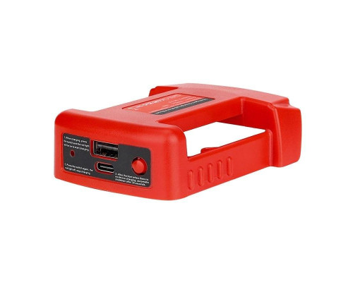 Адаптер-перехідник для Li-ion акумуляторів Milwaukee 18V з портами USB та Type-C