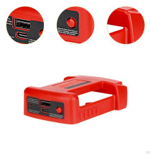 Адаптер-перехідник для Li-ion акумуляторів Milwaukee 18V з портами USB та Type-C