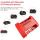 Адаптер-перехідник для Li-ion акумуляторів Milwaukee 18V з портами USB та Type-C
