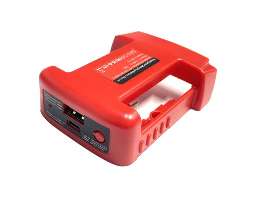 Адаптер-перехідник для Li-ion акумуляторів Milwaukee 18V з портами USB та Type-C