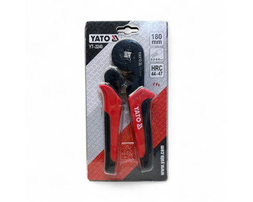 Кліщі для опресування Yato YT-2240 трубчастих наконечників 0,25–6 мм² квадратний профіль 180 мм